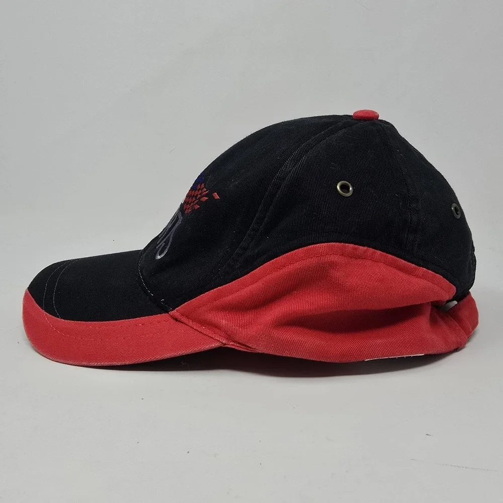NRA Sports Black Red‎ Wavy Adjustable Strap One Size Hat w/ Pin